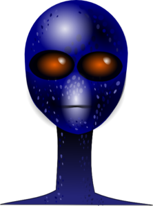 Blue Alien Face Clip Art at Clker.com - vector clip art online, royalty